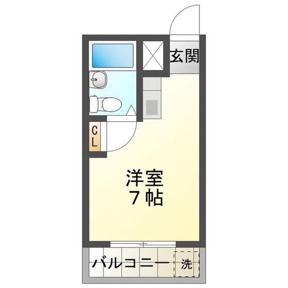 L-BOX(ワンルーム/2階)の間取り写真