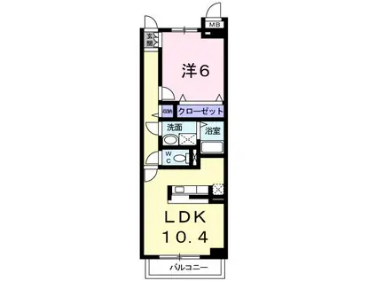 UNITE SOEMO(1LDK/2階)の間取り写真