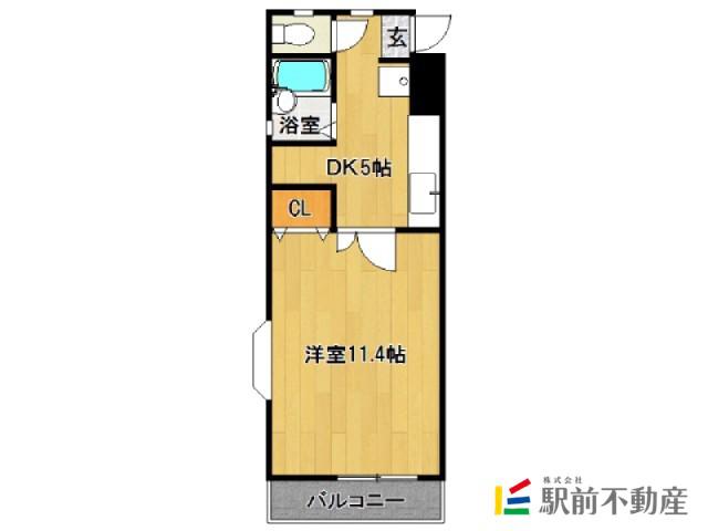 エトランゼ宮本V(1DK/4階)の間取り写真