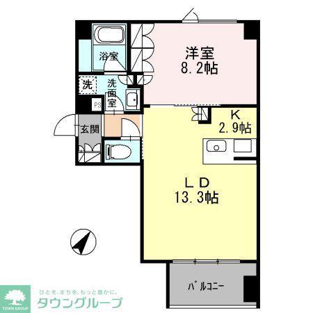 パークフラッツ新宿イーストサイド(1LDK/2階)の間取り写真