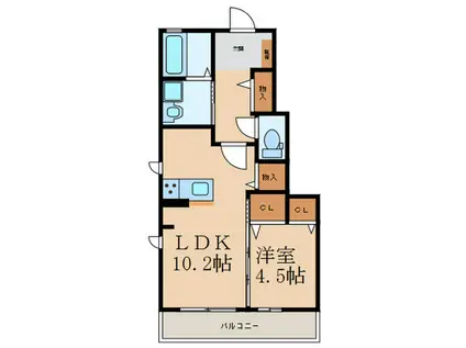 MAISON ORANGE(1LDK/1階)の間取り写真