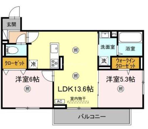 D-ROOM平田台(2LDK/3階)の間取り写真
