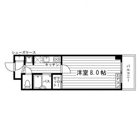 ルラシオン堀之内(1K/3階)の間取り写真