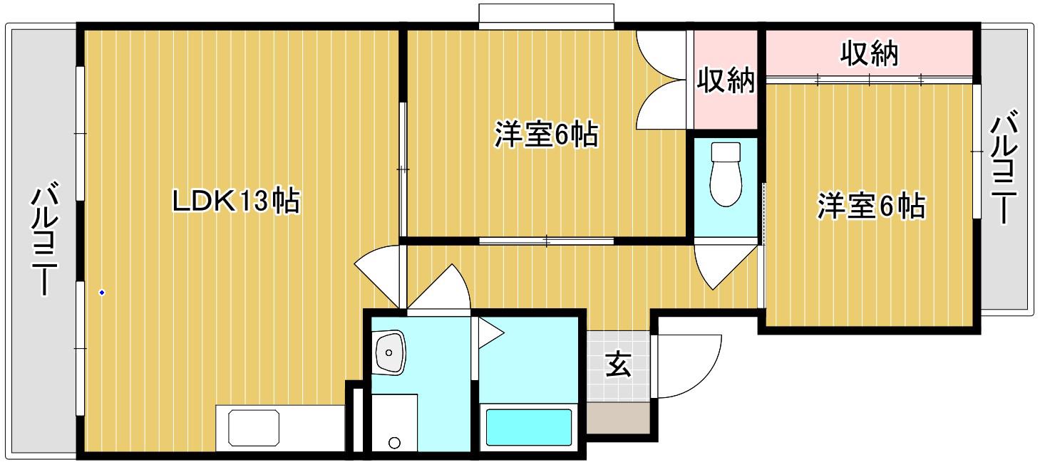 風はいつII(2LDK/3階)の間取り写真