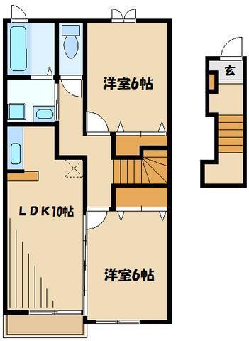 プリムローズ(2LDK/2階)の間取り写真