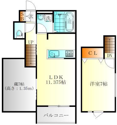 ヴィラ・メンヒ(1SLDK/1階)の間取り写真