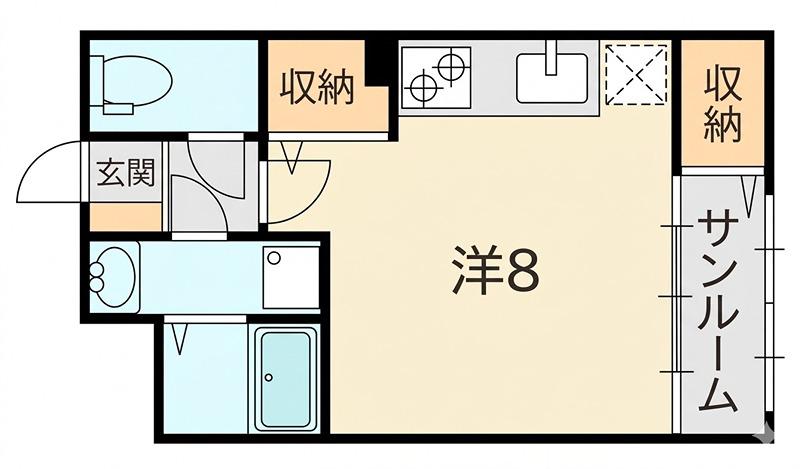 シャンテー牧野(ワンルーム/1階)の間取り写真