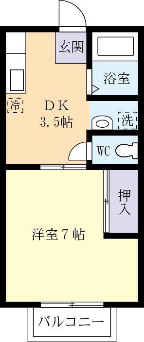 ハイツみなみ(1K/1階)の間取り写真