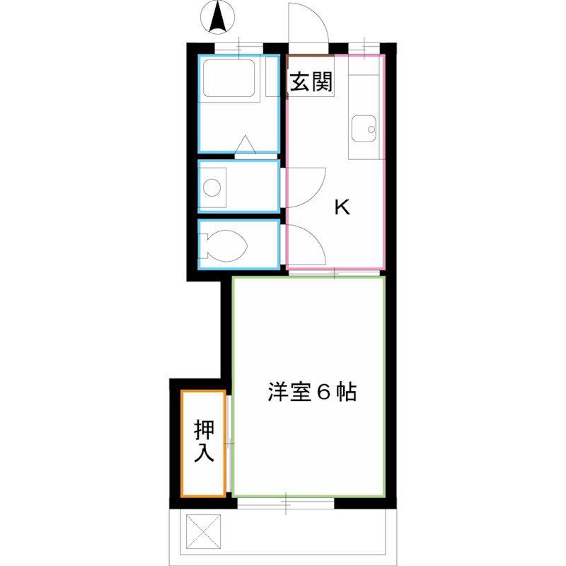 ハイツ栄連(1K/2階)の間取り写真
