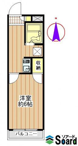 ドルフィン筑縄(1K/3階)の間取り写真