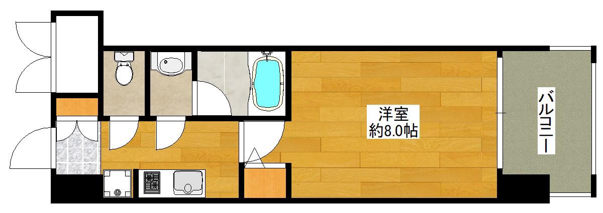 パークフラッツ江坂(1K/9階)の間取り写真