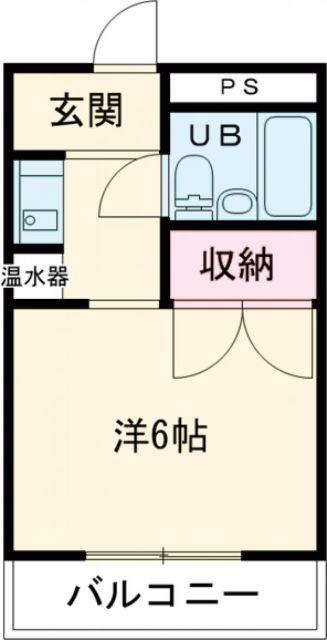 ドミトリー八橋(1K/1階)の間取り写真