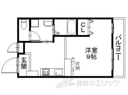 ラピスグローリー(1K/2階)の間取り写真