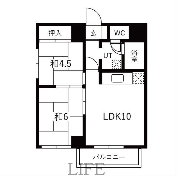 サンローゼ札幌(2LDK/3階)の間取り写真