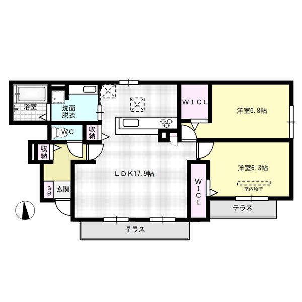 D-ROOM植村(2LDK/1階)の間取り写真