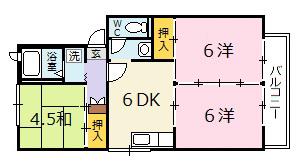 パール有安 C(3DK/2階)の間取り写真