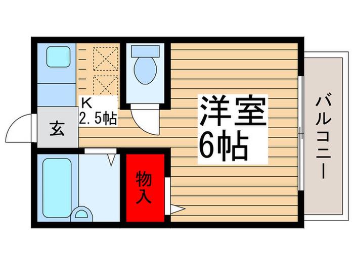 ヴィラクレスト(1K/2階)の間取り写真