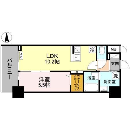 ストーリア茨木(1LDK/6階)の間取り写真