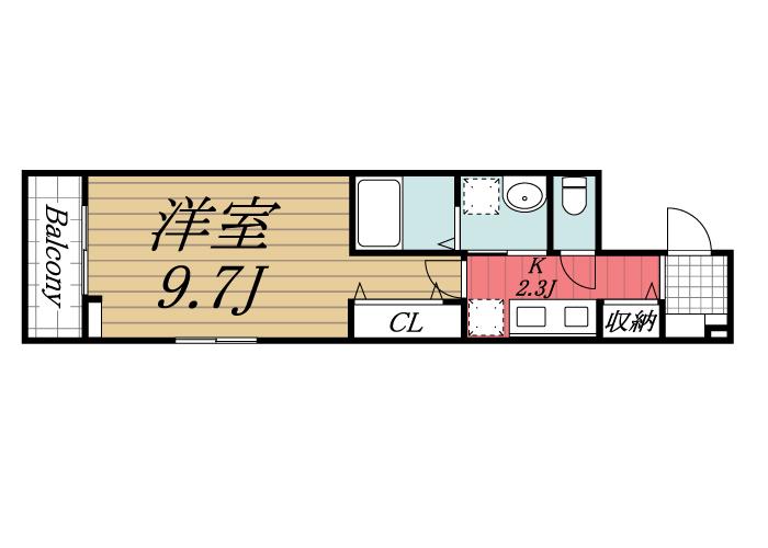 GRACE(1K/3階)の間取り写真