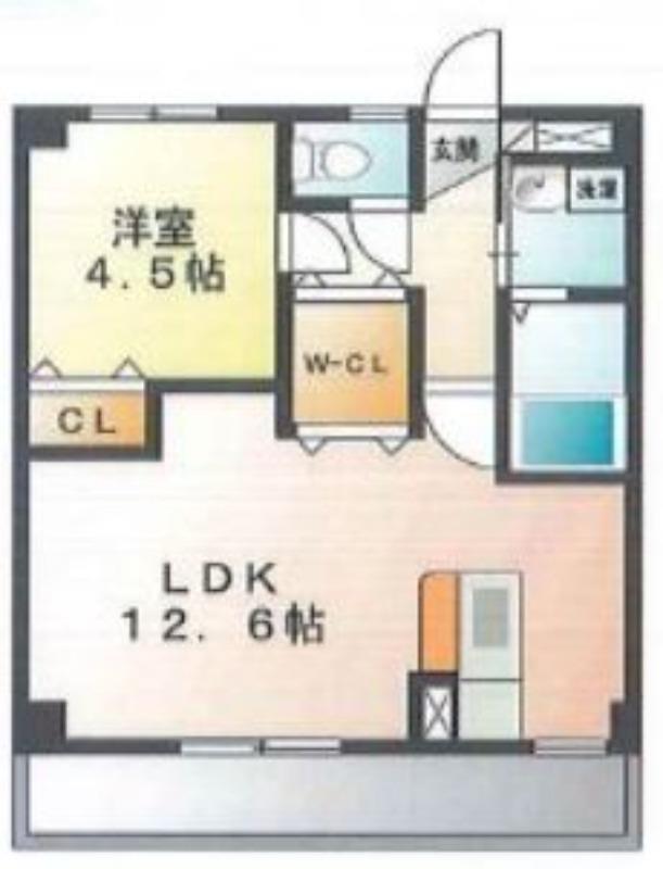 シーガルハウス(1LDK/1階)の間取り写真