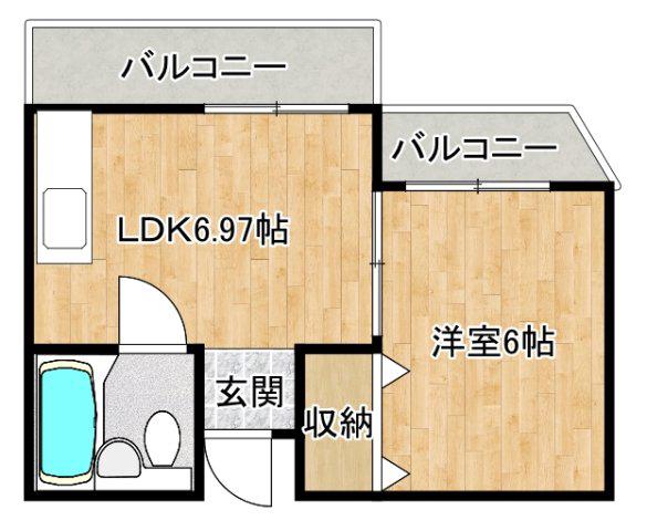 ハイツエイチII(1LDK/4階)の間取り写真
