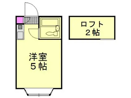 ブルースカイツルセ(ワンルーム/1階)の間取り写真