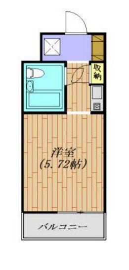 サンライズ市川(ワンルーム/2階)の間取り写真