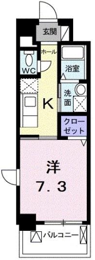 TSCUBEZERO(1K/7階)の間取り写真