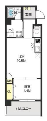 レクラン神路(1LDK/5階)の間取り写真