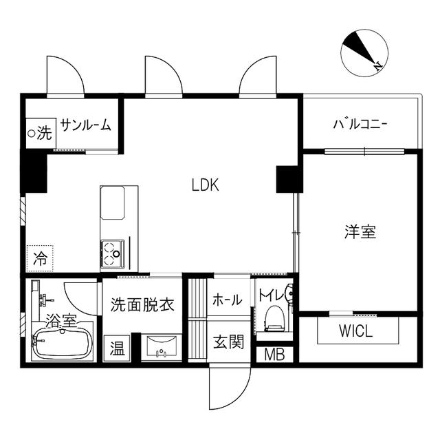 PARADIS(1LDK/4階)の間取り写真