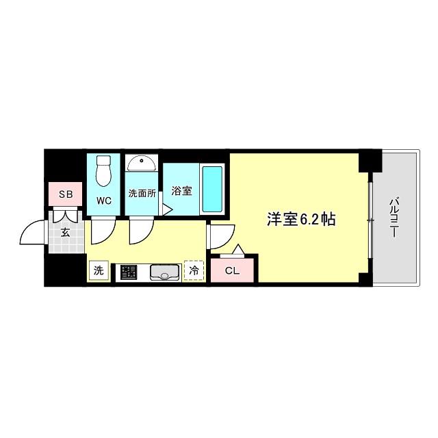 アドバンス大阪フェリーチェ(1K/9階)の間取り写真