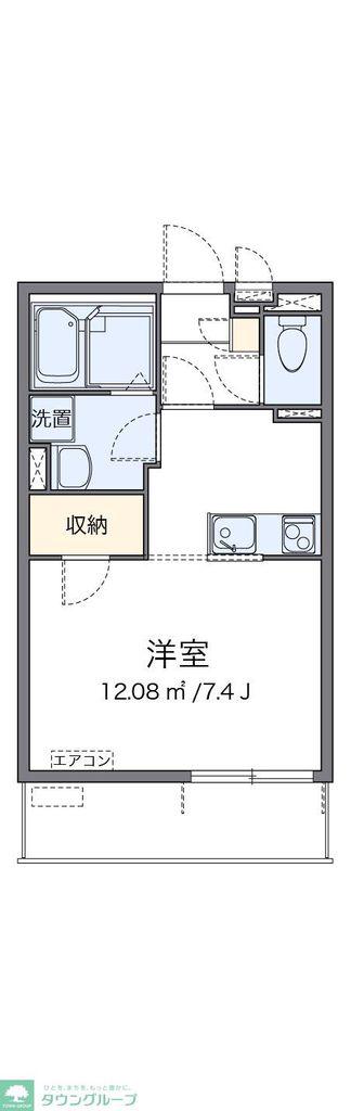 レオネクストグラード(1K/2階)の間取り写真