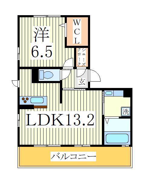 PIXIE HOLLOW B棟(1LDK/2階)の間取り写真