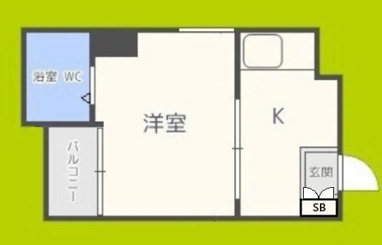 サンプラザ京橋(1K/3階)の間取り写真
