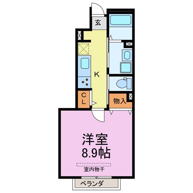 ブレイヴ ベイサイド(1K/1階)の間取り写真