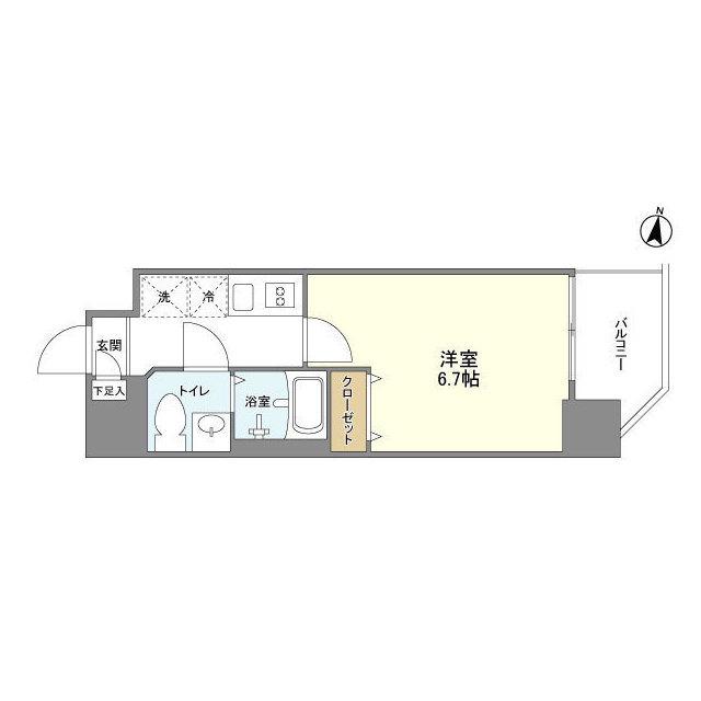 アルファコート西川口23(1K/4階)の間取り写真
