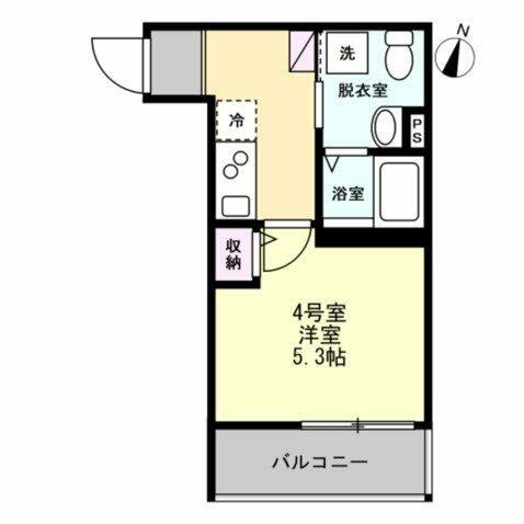ベイルーム南林間(1K/1階)の間取り写真