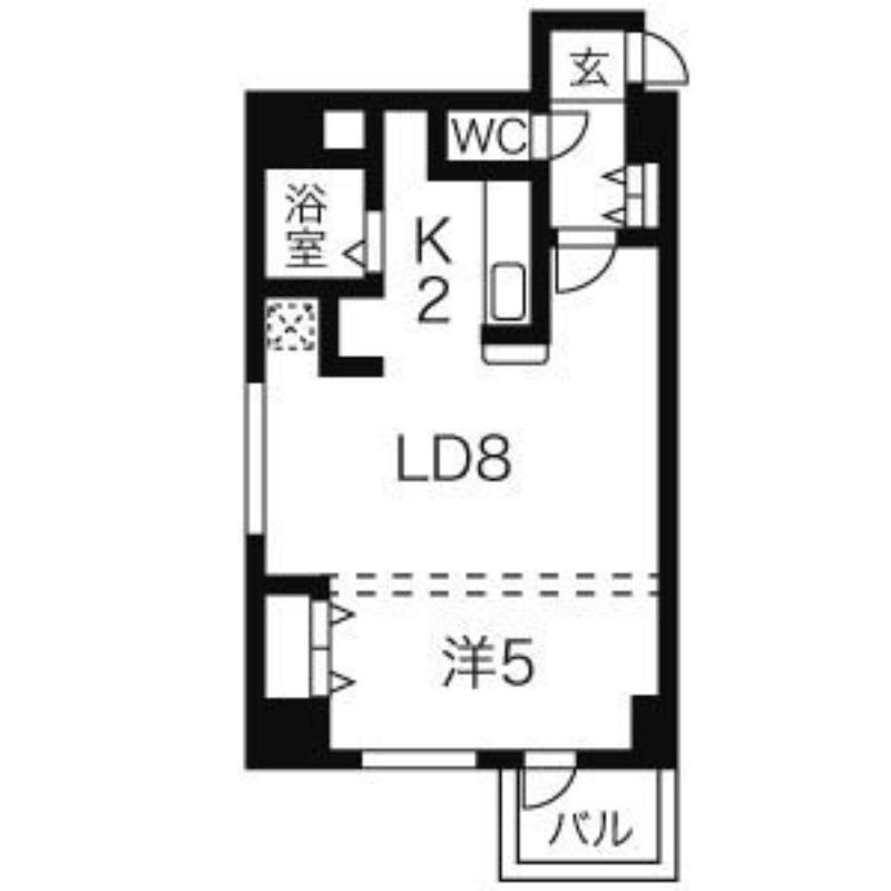パークヒルズ豊平11(1LDK/4階)の間取り写真