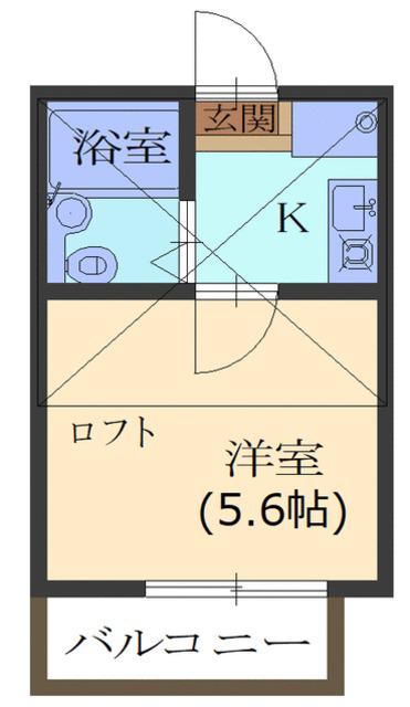 フレンドリー小岩(1K/2階)の間取り写真