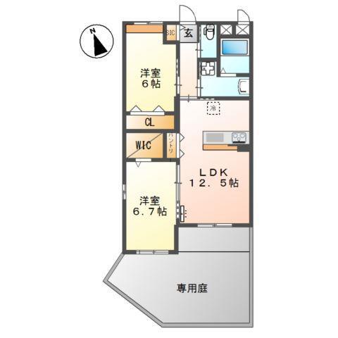 LA MAISON DU REVE (2LDK/1階)の間取り写真