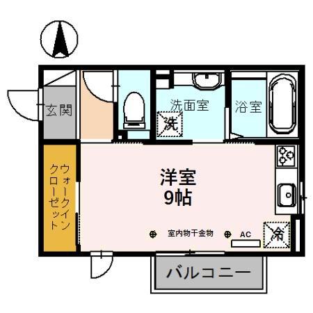 サージュ(ワンルーム/2階)の間取り写真