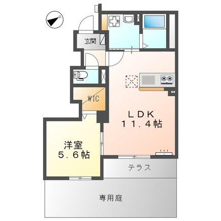 ポンテ・リング 壱番館(1LDK/1階)の間取り写真