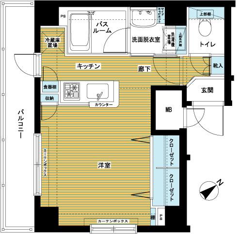 フェニックス八丁堀(ワンルーム/11階)の間取り写真