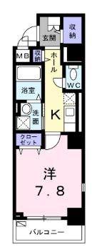 アルシーヴ(1K/2階)の間取り写真