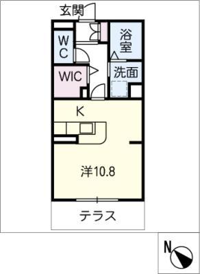 クレアコート(ワンルーム/1階)の間取り写真
