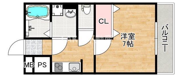 エクレール鷹合(1K/1階)の間取り写真