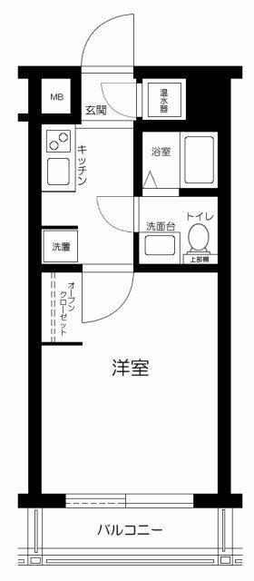 三軒茶屋リリエンハイム(1K/5階)の間取り写真