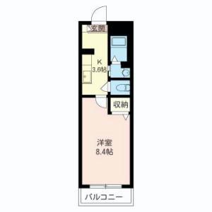 モナド小岩(1K/2階)の間取り写真