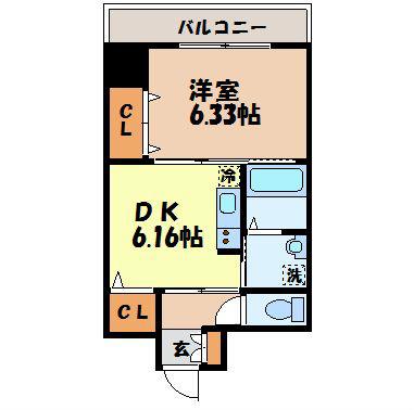 イ・メゾン麹屋(1DK/5階)の間取り写真