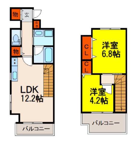オースティ北梅田(2LDK/5階)の間取り写真